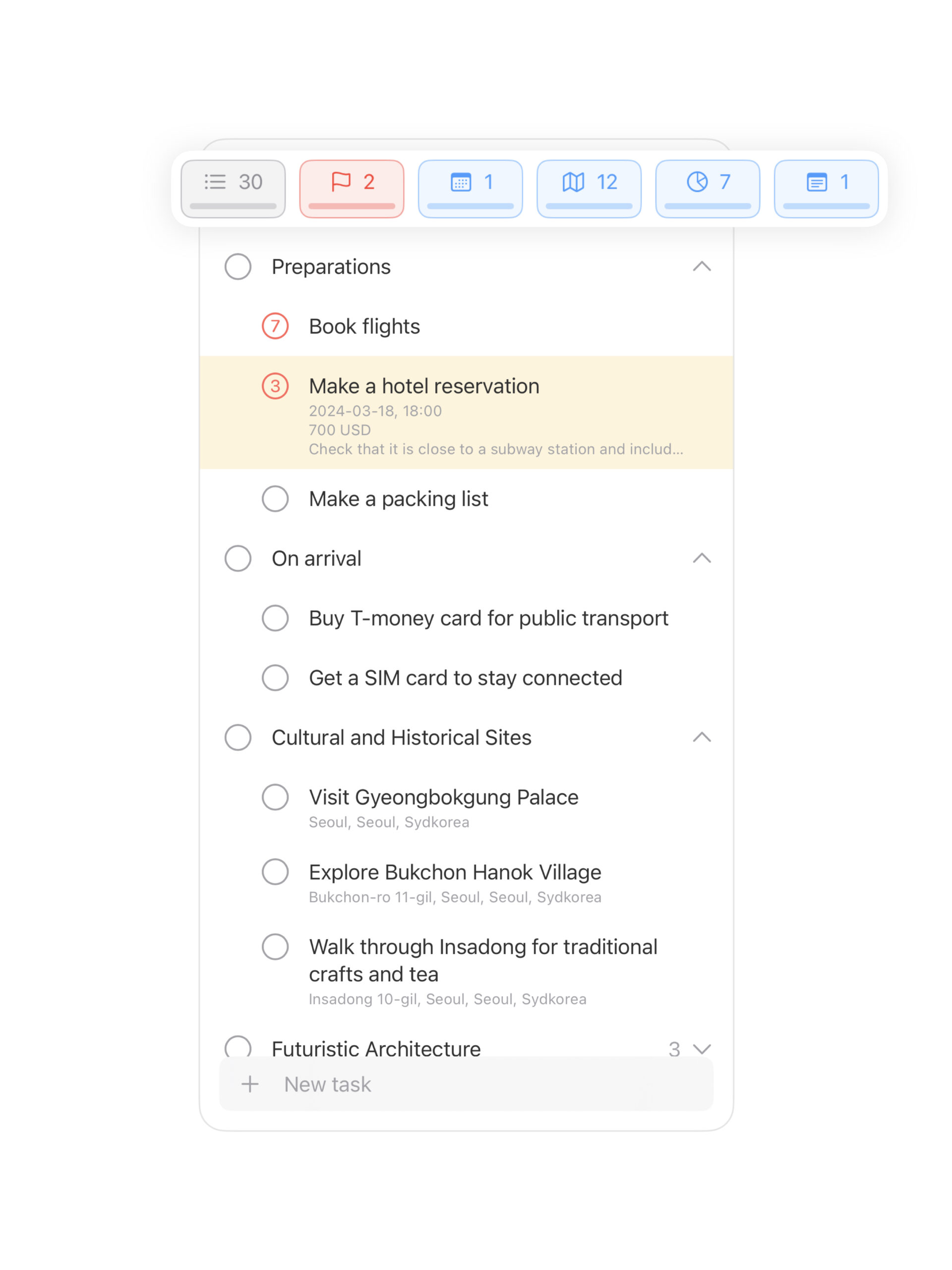 To-do list app with a unique design for organization.